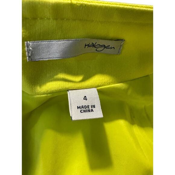 Halogen chartreuse Green Pencil Skirt Size 4 Mid Rise Vibrant Preppy Feminine - Picture 4 of 4